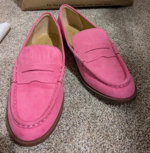 Suede penny loafer